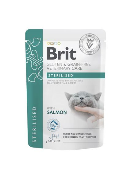 Корм вологий GF VD Care Sterilised для котів з лососем 85 г Brit (322874778)