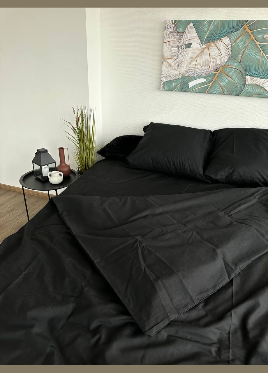 Євро комплект Постільної Білизни 100% Бавовна Black 200х220 Ble-20 Vital-Textile (295638256)