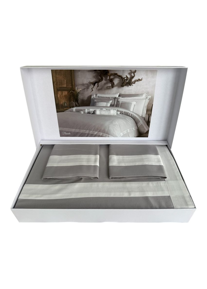 Комплект постельного белья Banda Gri сатин люкс 220-200 см Tivolyo Home (322785022)