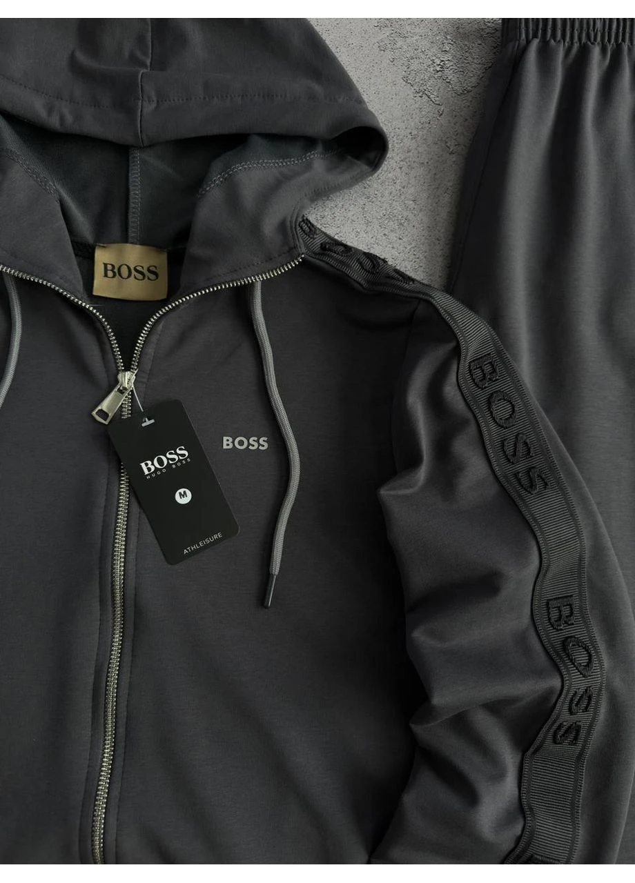 Мужской Спортивный Костюм Босс Графитовый Зип Худи Штаны BOSS Seli No Brand (395643218)