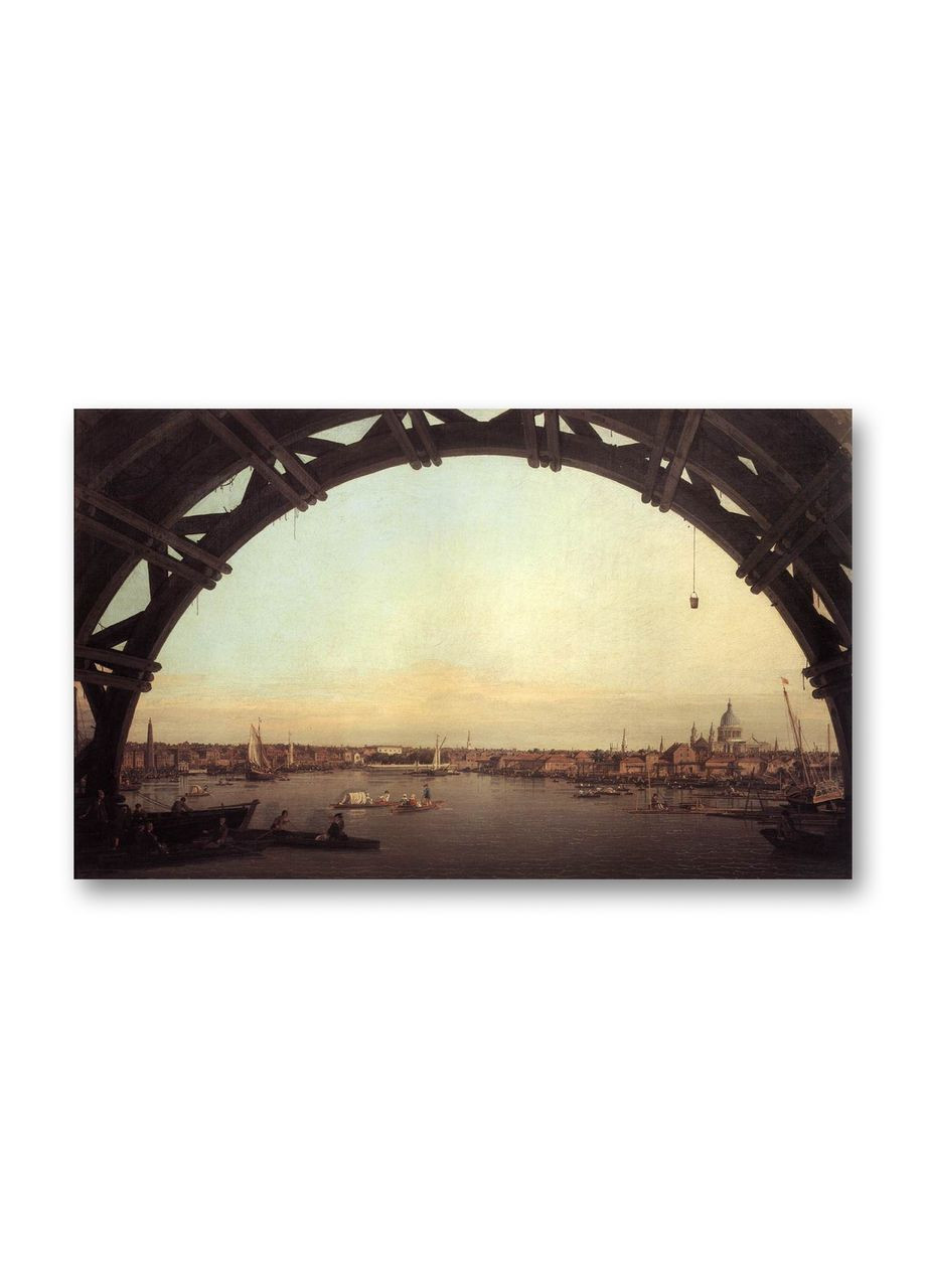 Печать на холсте Вид на Темзу и город с арки Вестминстерского моста Каналетто 20x30 No Brand (346496531)