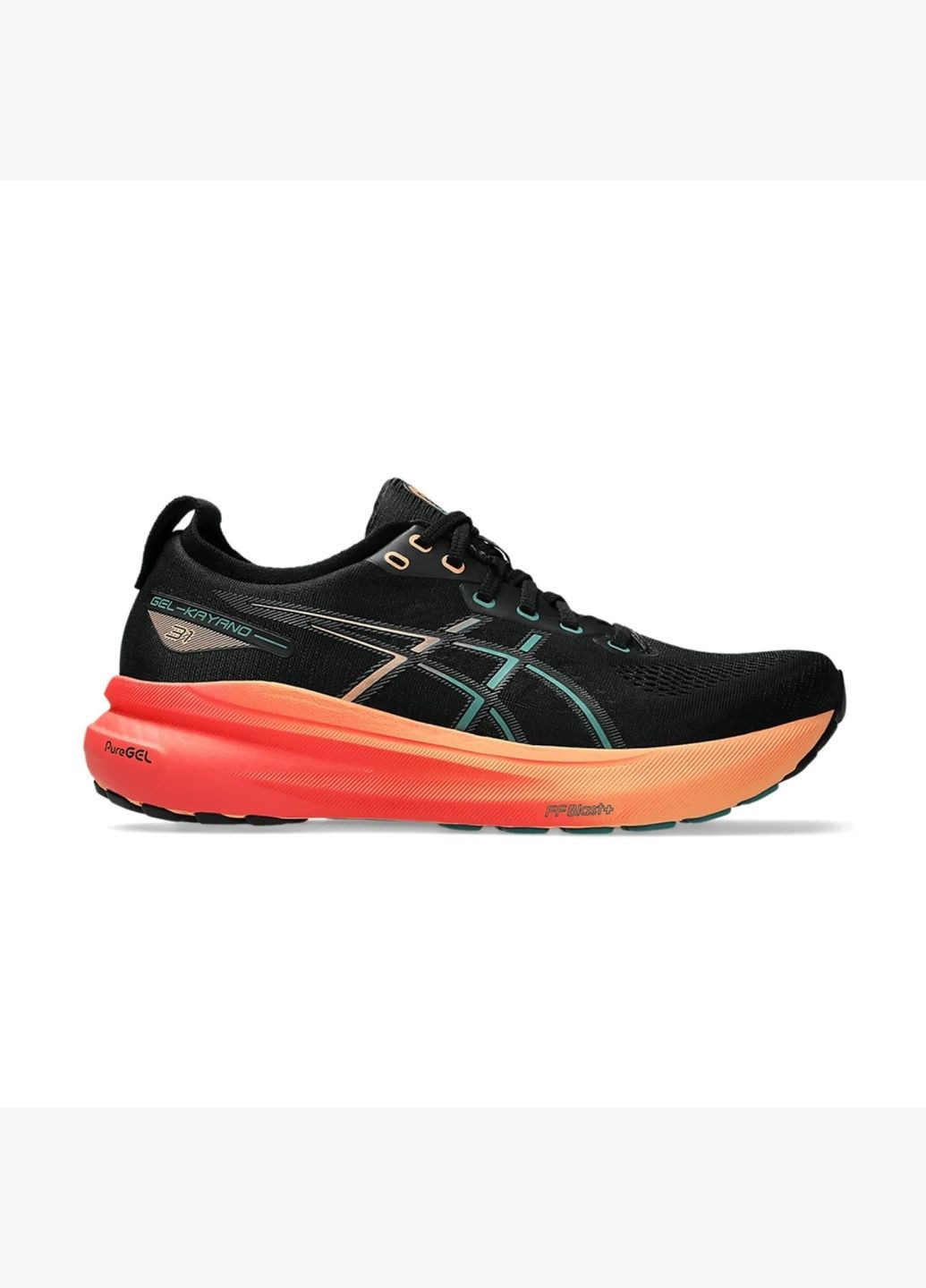 Чорні кросівки чоловічі gel kayano 31 black/orange 1011b867-004 Asics