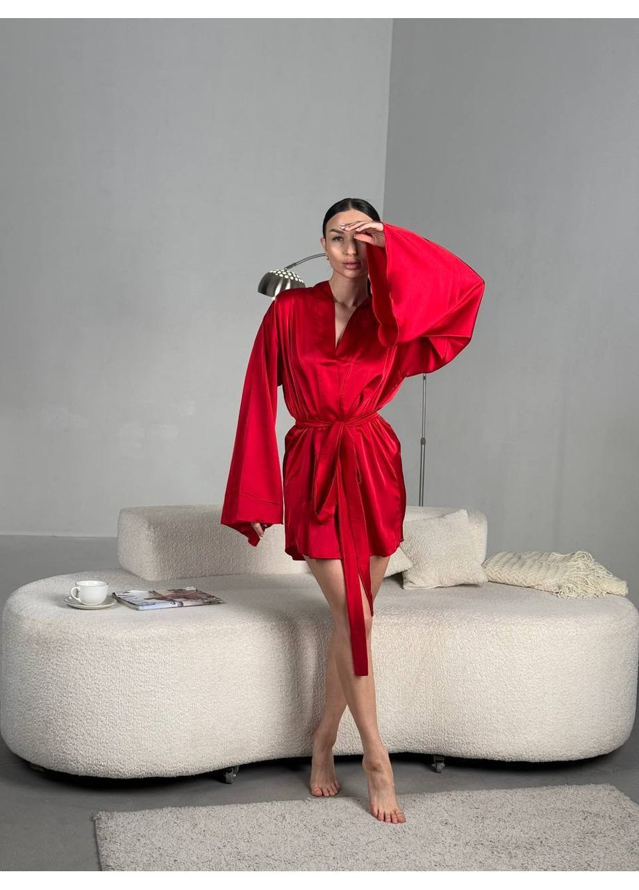 Женский короткий шелковый халат. Osoblyva (365698484)