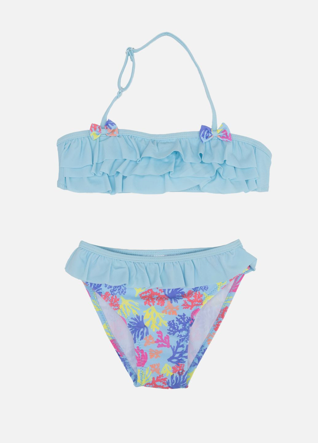 Голубой летний раздельный купальник для девочки цвет голубой цб-00250871 Teres