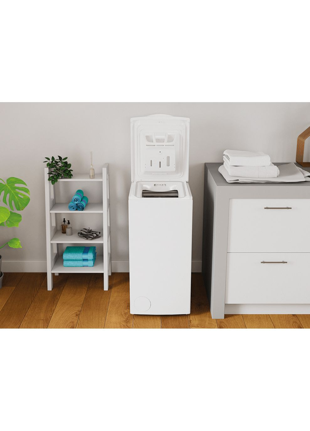 Пральна машина вертикальна, 6кг, 1000, C, 60см, дисплей, білий Indesit (373636669)