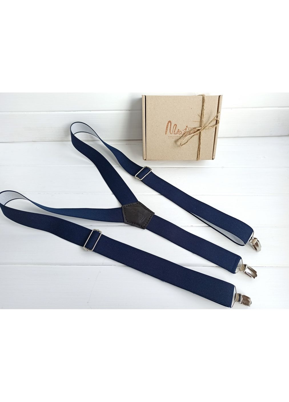 Темно-сині підтяжки для брюк Major Style (357206620)