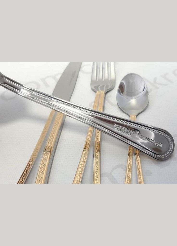 Набір столових приладів HB-72923-GS Версаче 72 предмети на 12 осіб у подарунковій упаковці ложки, виделки (вилки), ножі Hoffburg (297331604)