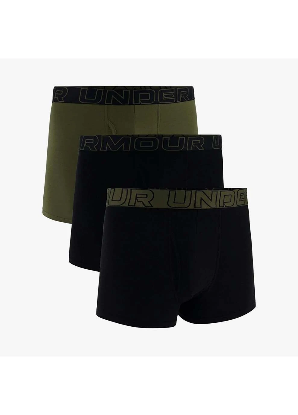 Труси-боксери UA PERFORMANCE COTTON - SOLID 3 IN 3PK Чорний, Зелений Under Armour (395629307)
