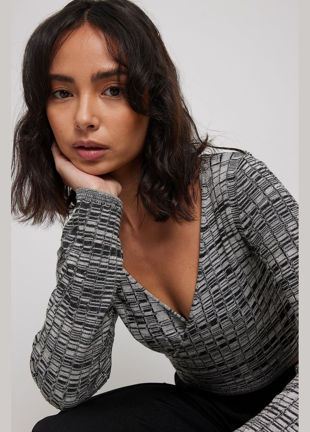 Топ демісезон,молочний-чорний, NA-KD (346397369)