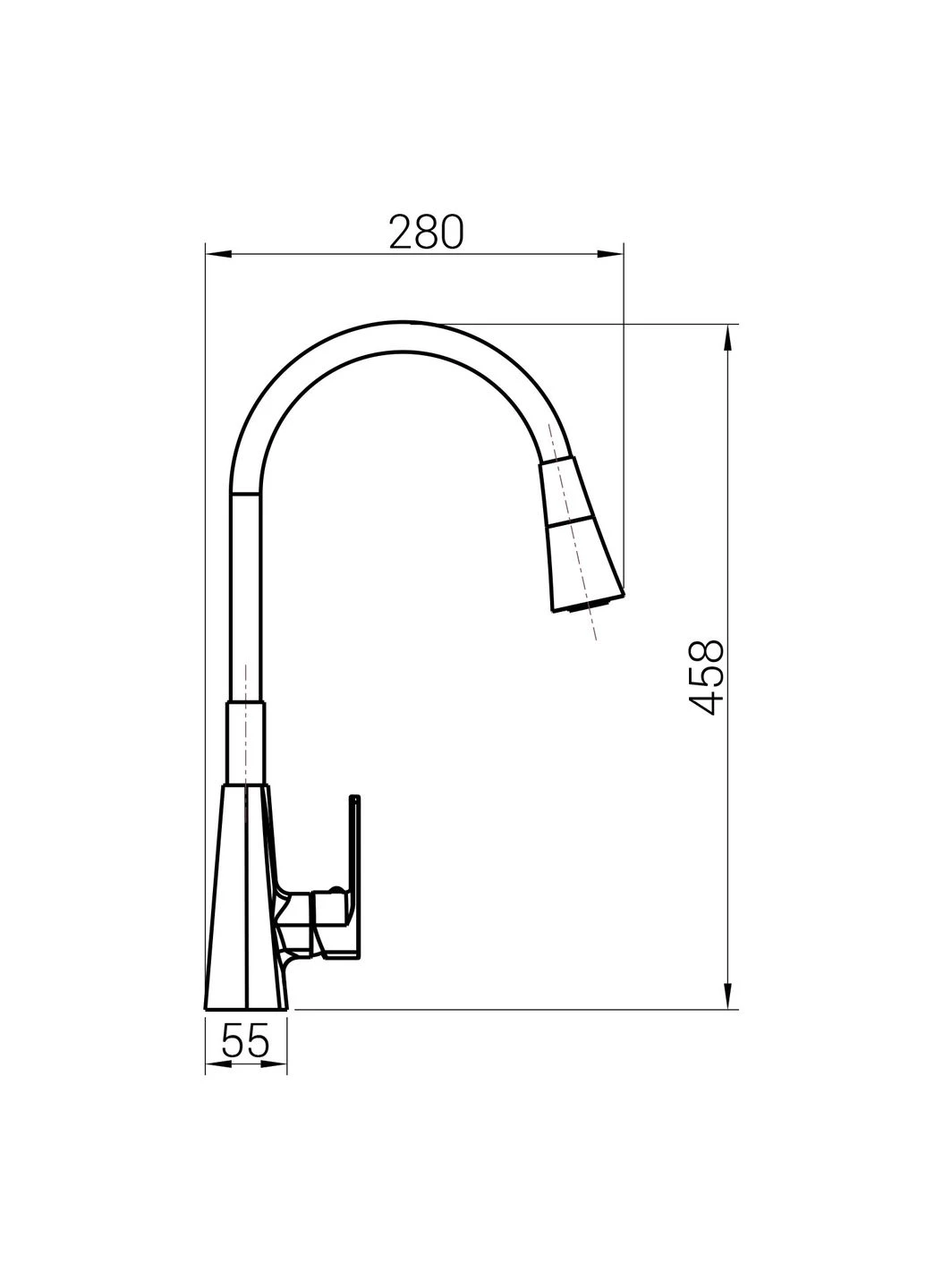 Змішувач для кухні Dionis DDD-203SM-GP Domino (397342153)