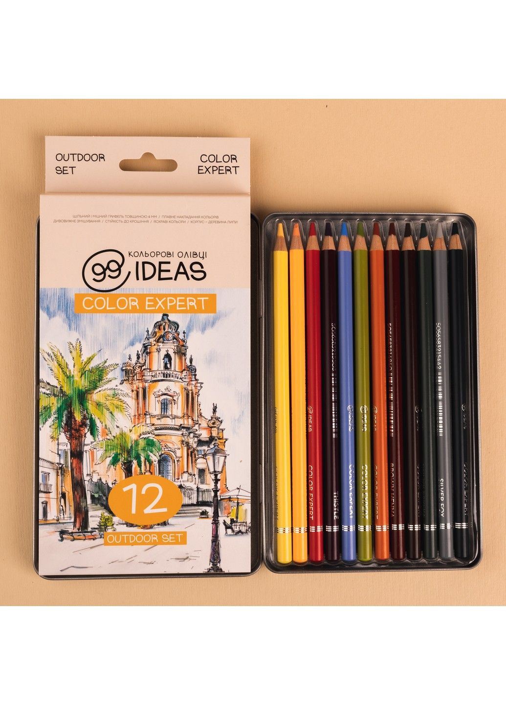 Набор цветных карандашей "Color Expert" 12 цв., Outdoor Set, металл. коробка, 99CE-12OUT 99IDEAS (329143800)