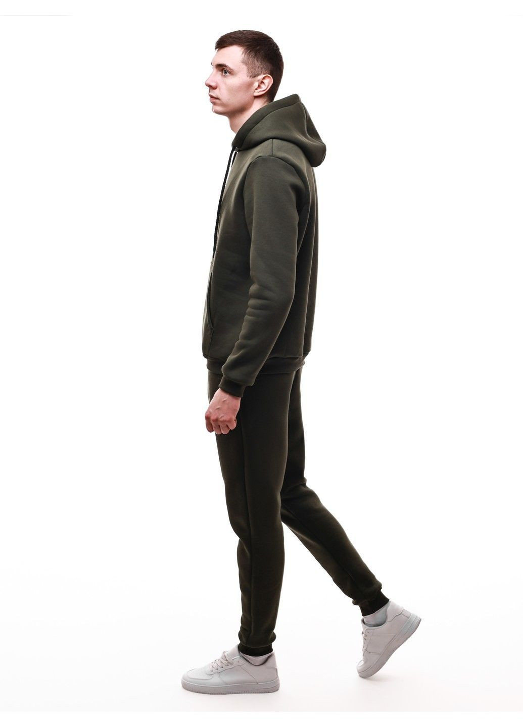 Оливковий (хакі) зимній костюм спортивний чоловічий No Brand