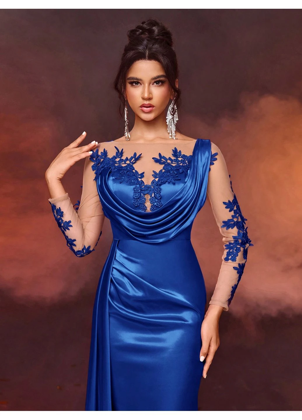 Синее платье SHEIN однотонное