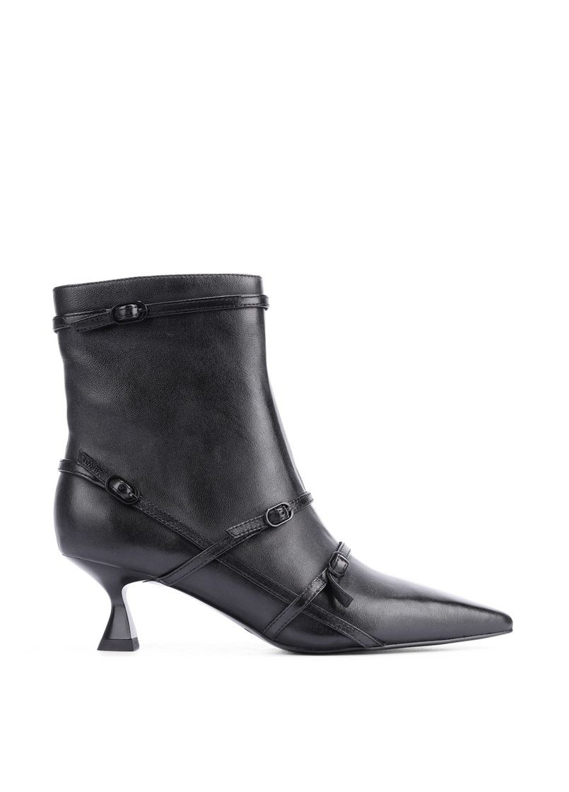 Осенние женские ботинки 207-g25910-606-1 черная кожа MIRATON