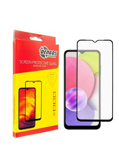 Стекло защитное Full Glue Samsung A03 Core (black) (TGFG-200) DENGOS Full Glue Samsung A03 Core (black) (366663199)