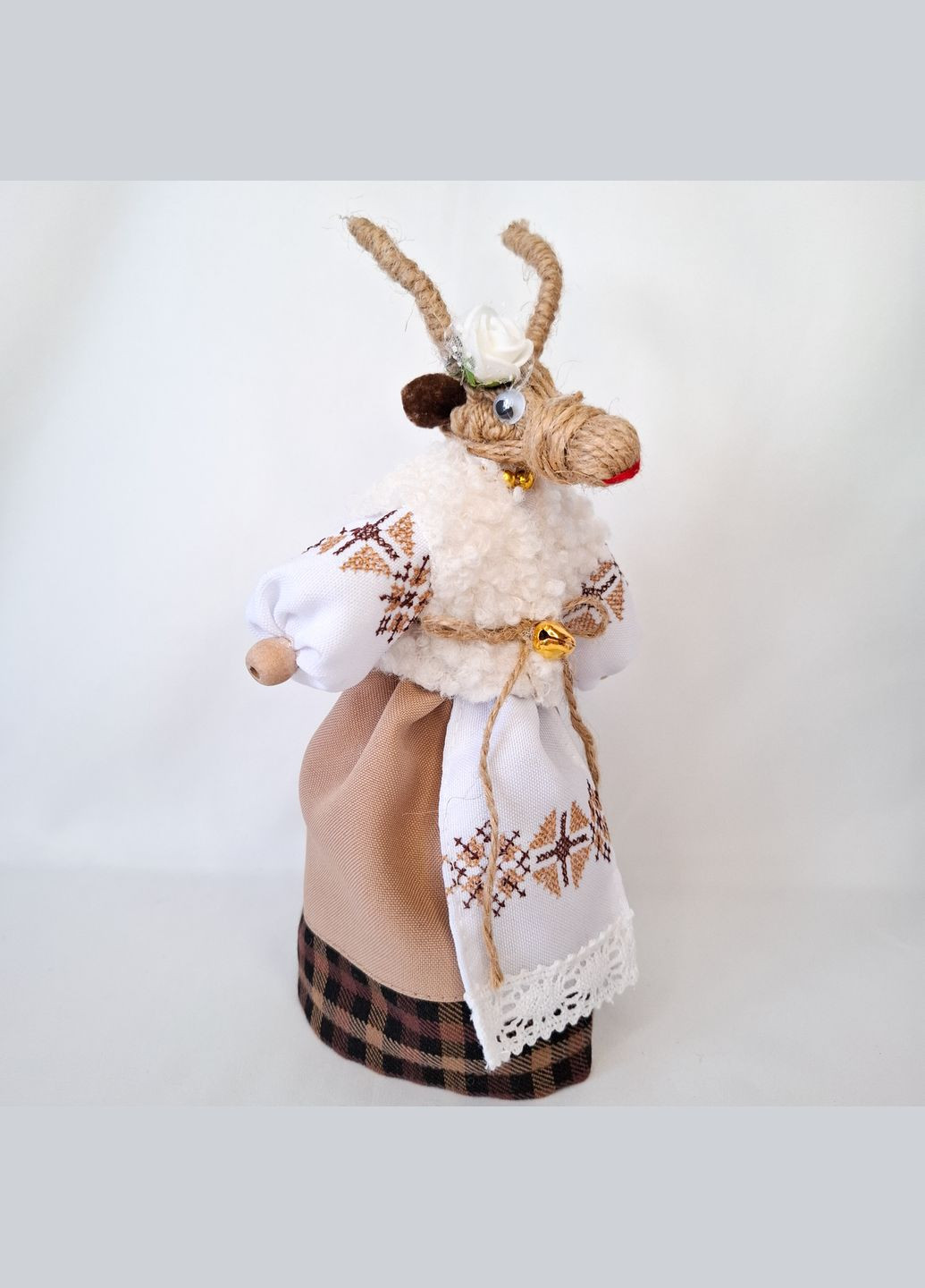 Коза Українська декоративна лялька в стилі мотанка сімейний оберіг No Brand 20 см (316712677)