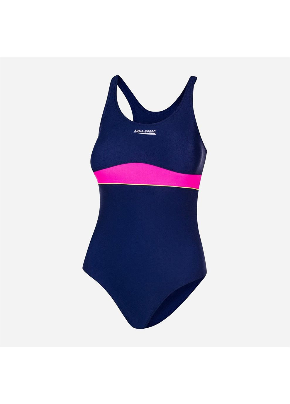Темно-синий демисезонный купальник слитный emily 7003 (367-47) 134 см темно-синий/розовый (5908217670038) Aqua Speed