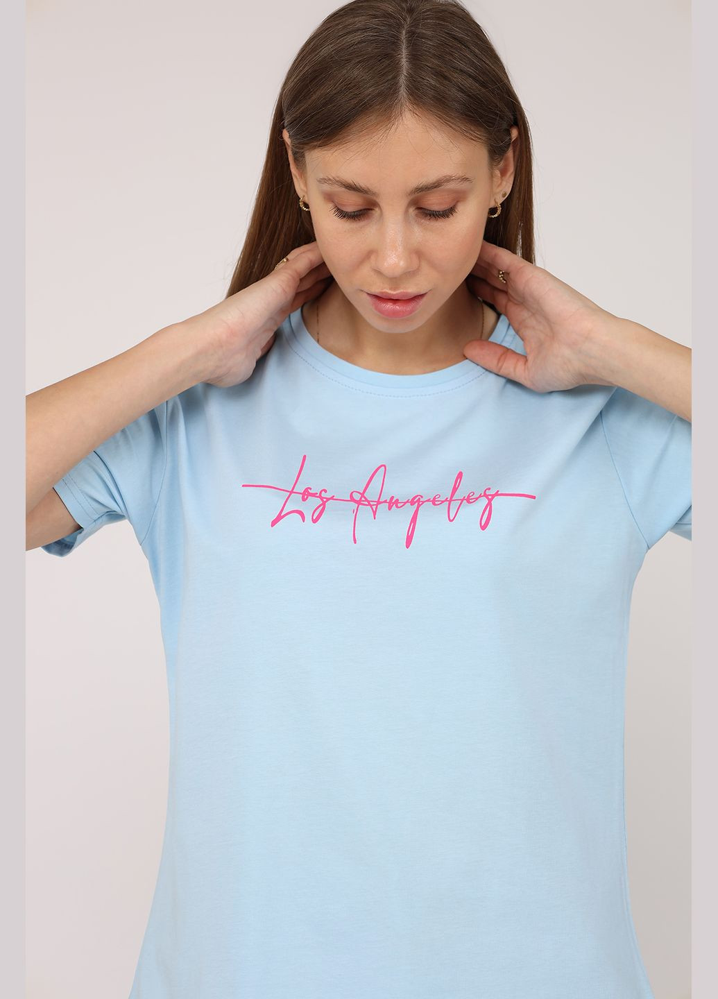 Футболка з коротким рукавом жіноча колір блакитний CB-00275259 Carla Mara - (330223275)