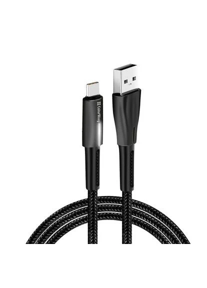 Дата кабель (CW-CBUC035-BK) Colorway USB 2.0 AM to Type-C 1.0m zinc alloy + led black (388709436)