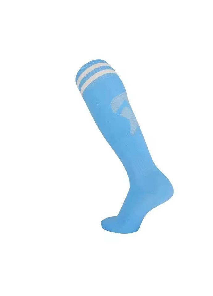 Дитячі гетри футбольні шкарпетки Sport 30-37 блакитні з білими смужками No Brand (370203239)