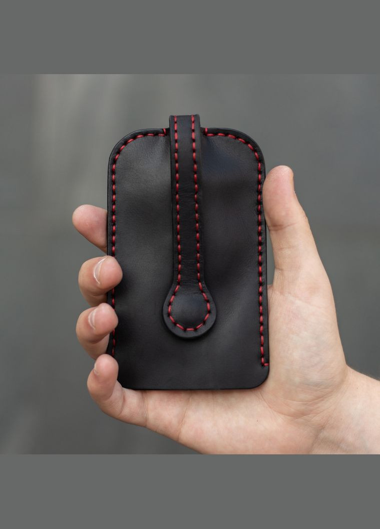Ключница Outside, чёрная с красной нитью SD Leather (284725436)
