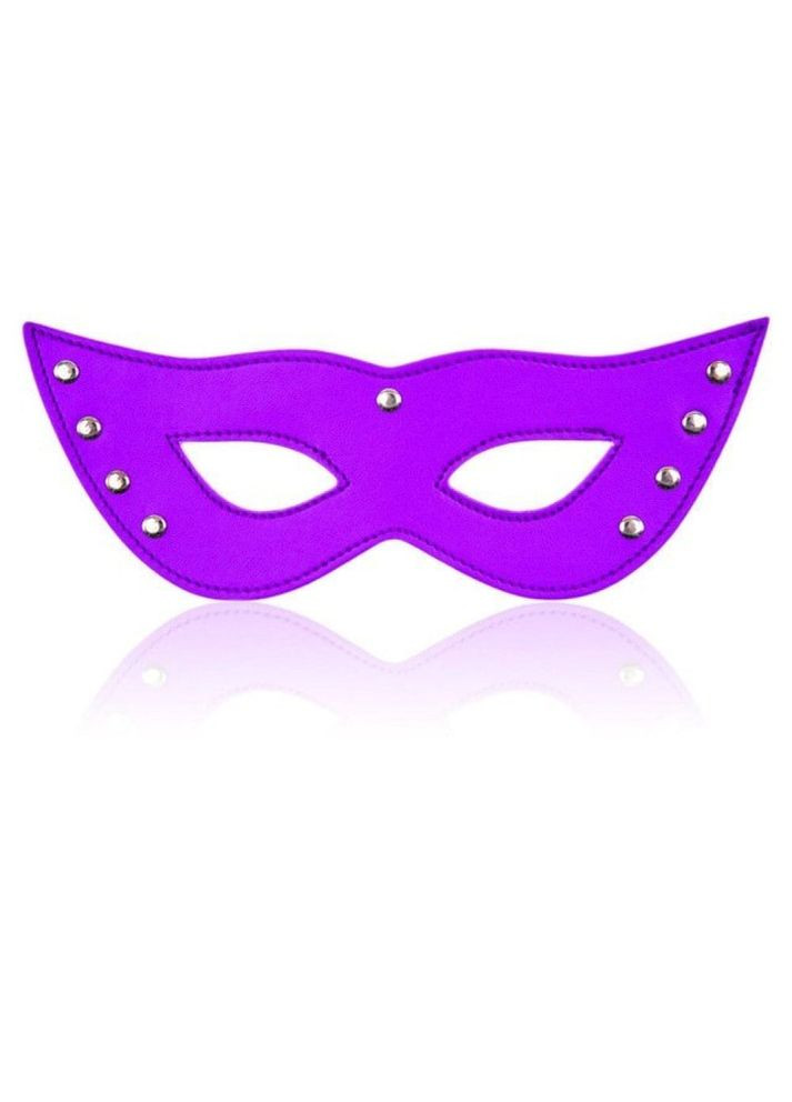 Маска із заклепками зі шкірозамінника EYE MASK фіолетова DS Fetish (361670539)