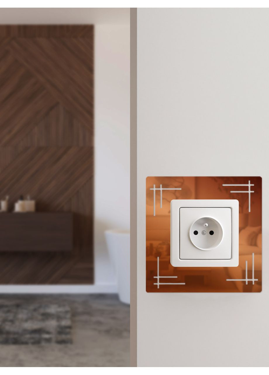 Наклейки зеркальные на стену интерьерные акриловые под выключатель №5 Бронза 1 шт. Ваша Світлість (366334505)