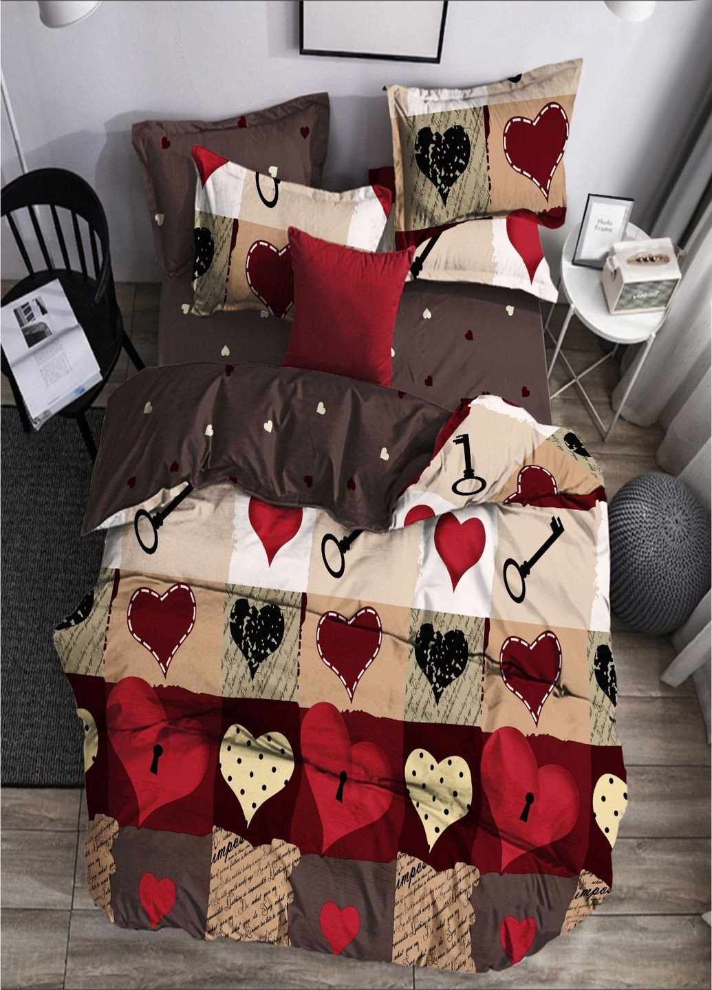 Постільна білизна бязь Ключ від серця односпальний 150х220 см No Brand (305838003)