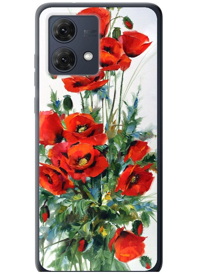 Силиконовый чехол 'Маки' для Endorphone Motorola Moto G84 (378333466)
