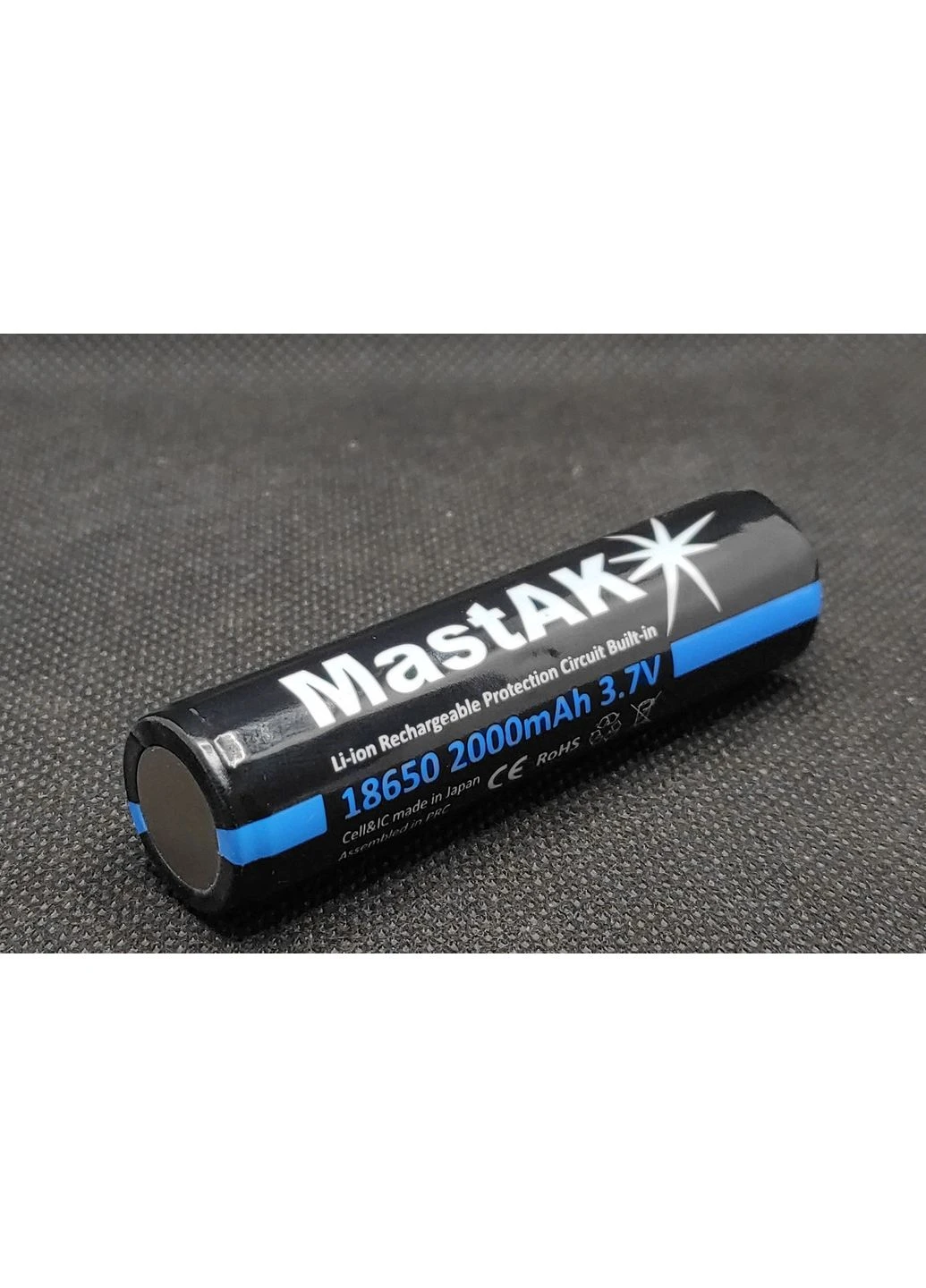 Акумулятор Li-ion 18650 3.6v 2000mAh з захистом (1шт) Mastak (391021216)