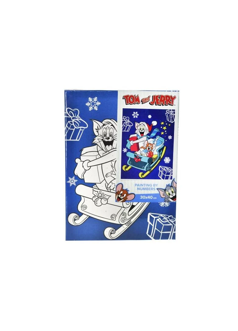 Набір для розпису за номерами 30x40 см KHO6859 "Tom and Jerry: на санках" IDEYKA (389897940)