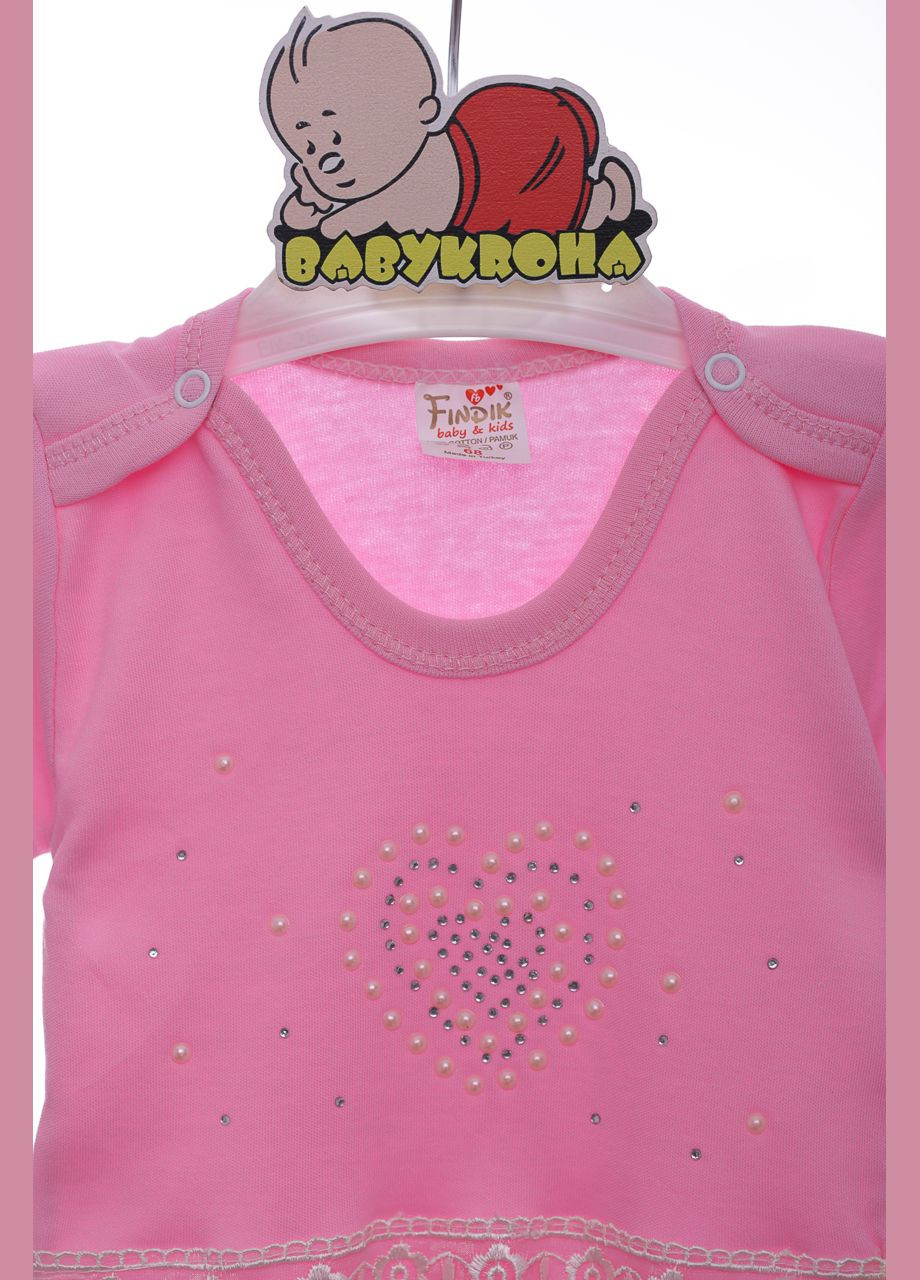 Боди с коротким рукавом для девочки Сердечко розовый хлопок MiniPapi 62 см (37922) BABYKROHA (297197363)