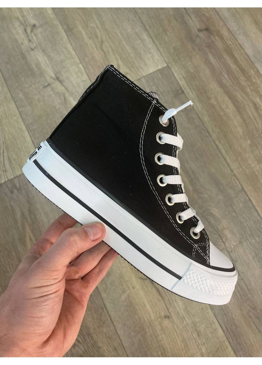 КЕДЫ ЖЕНСКИЕ CONVERSE BLACK HIGH SOLE КОНВЕРС No Brand чёрные демисезоны (367177119)