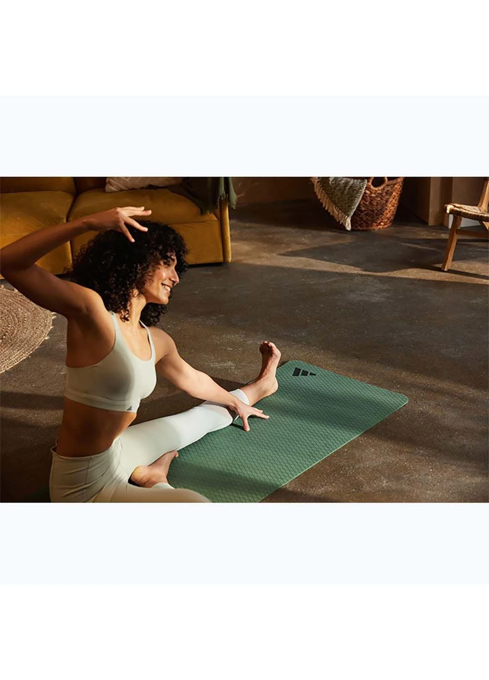 Килимок для йоги Yoga Mat Зелений 183 х 61 х 0,6 см adidas (395619104)