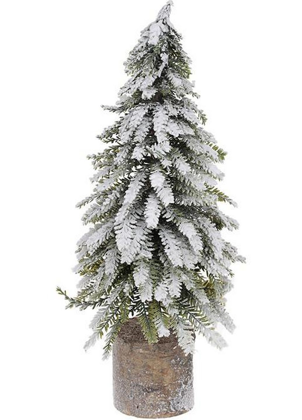 Декоративная елка "снежная на пеньке", полиэтилен и натуральное дерево BonaDi (282592094)