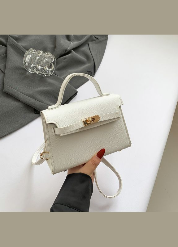 Жіноча сумка 10441 крос-боді на ремінці біла No Brand (313235551)