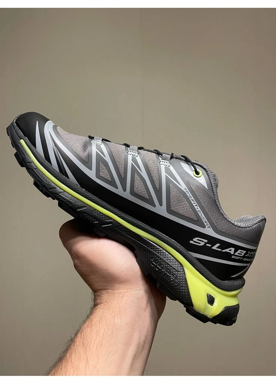 Цветные кроссовки xt-6 grey/black/green No Brand