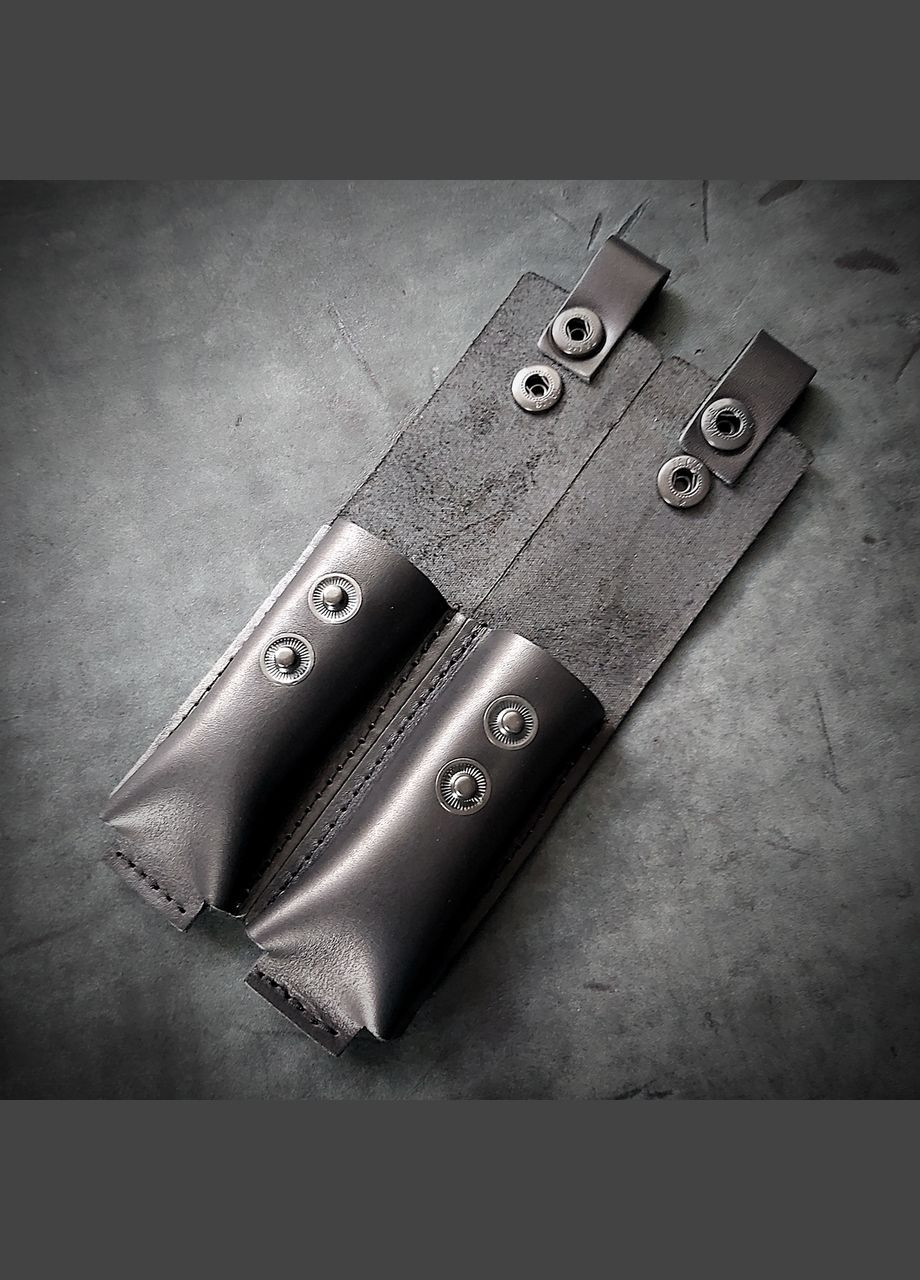 Шкіряний підсумок під магазин Glock 19 (паучер) | подвійний чорний No Brand (339621592)