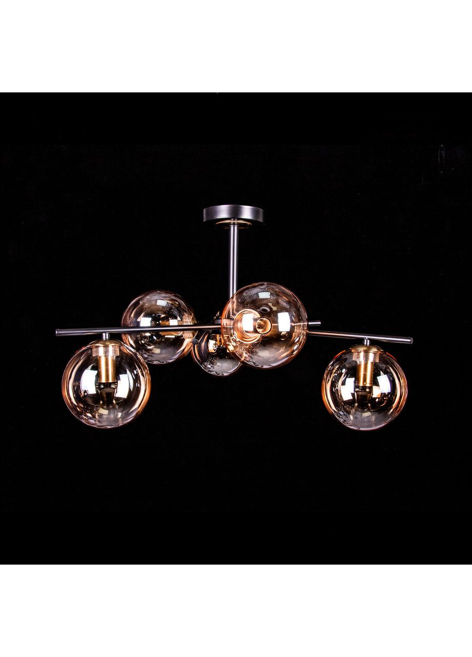Люстра стельова в стилі ЛОФР на 6 лампочок 29230/6 BK/BK+copper No Brand (352229823)