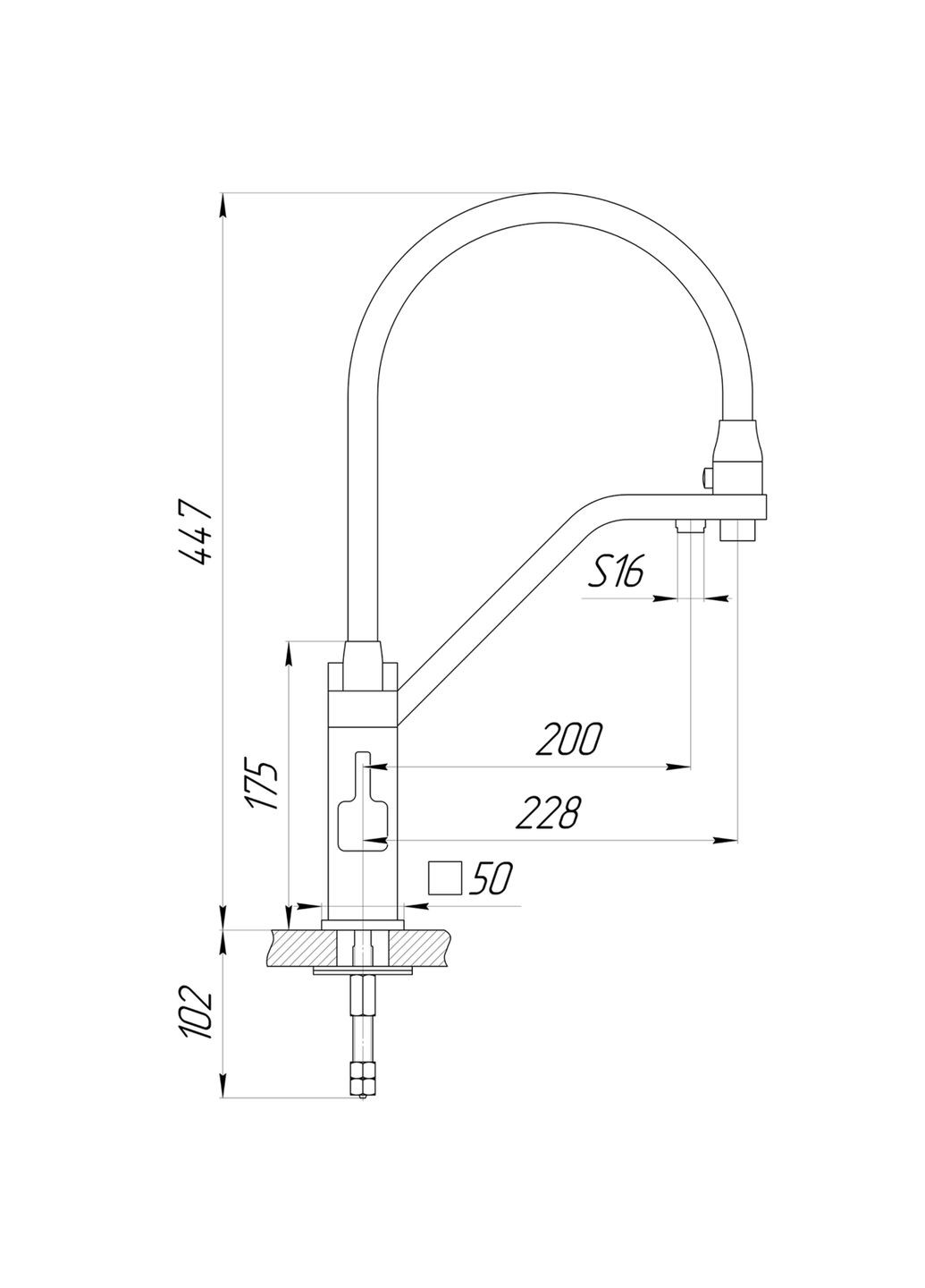 Змішувач для кухні під осмос PIANO GLPN-0900-10-BB Globus Lux (363131281)