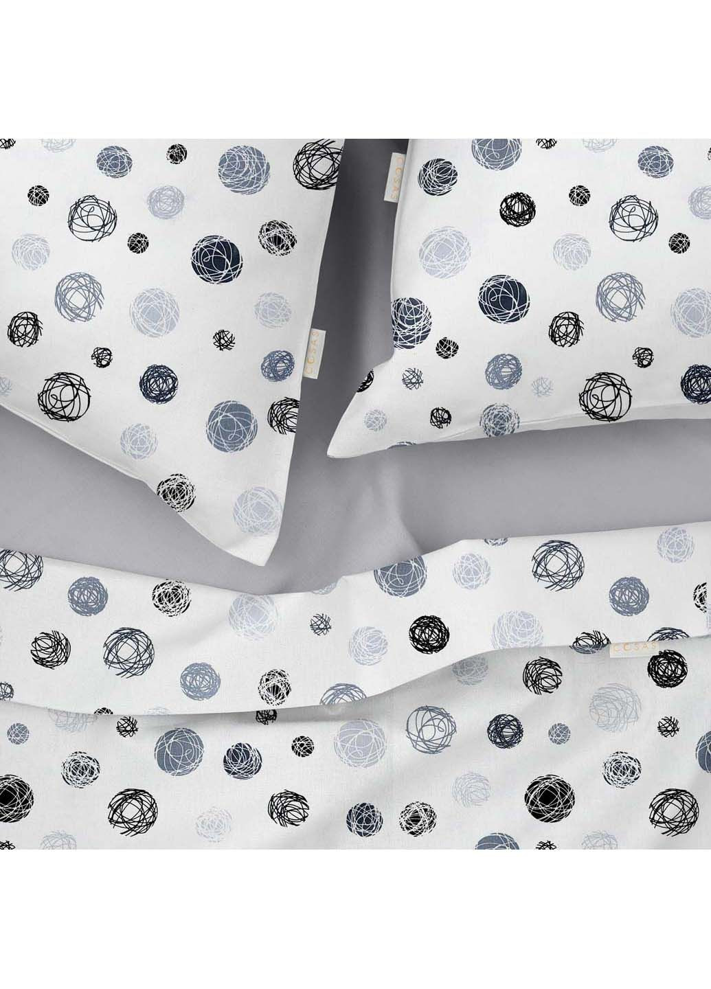 Євро постіль з простирадлом на гумці Yarn Balls 200х220 см Cosas (307386834)