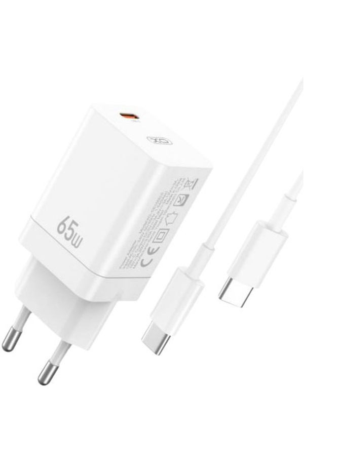 Сетевое зарядное устройство CE10 1USBC PD 65W Charger + type-c cable White XO (301470602)