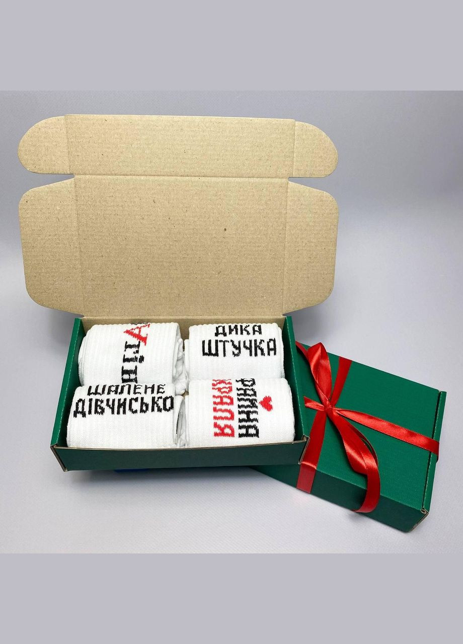 Комбинированные бокс женских высоких носков 36-41 на 4 пары весна-осень Vakko (308336851)