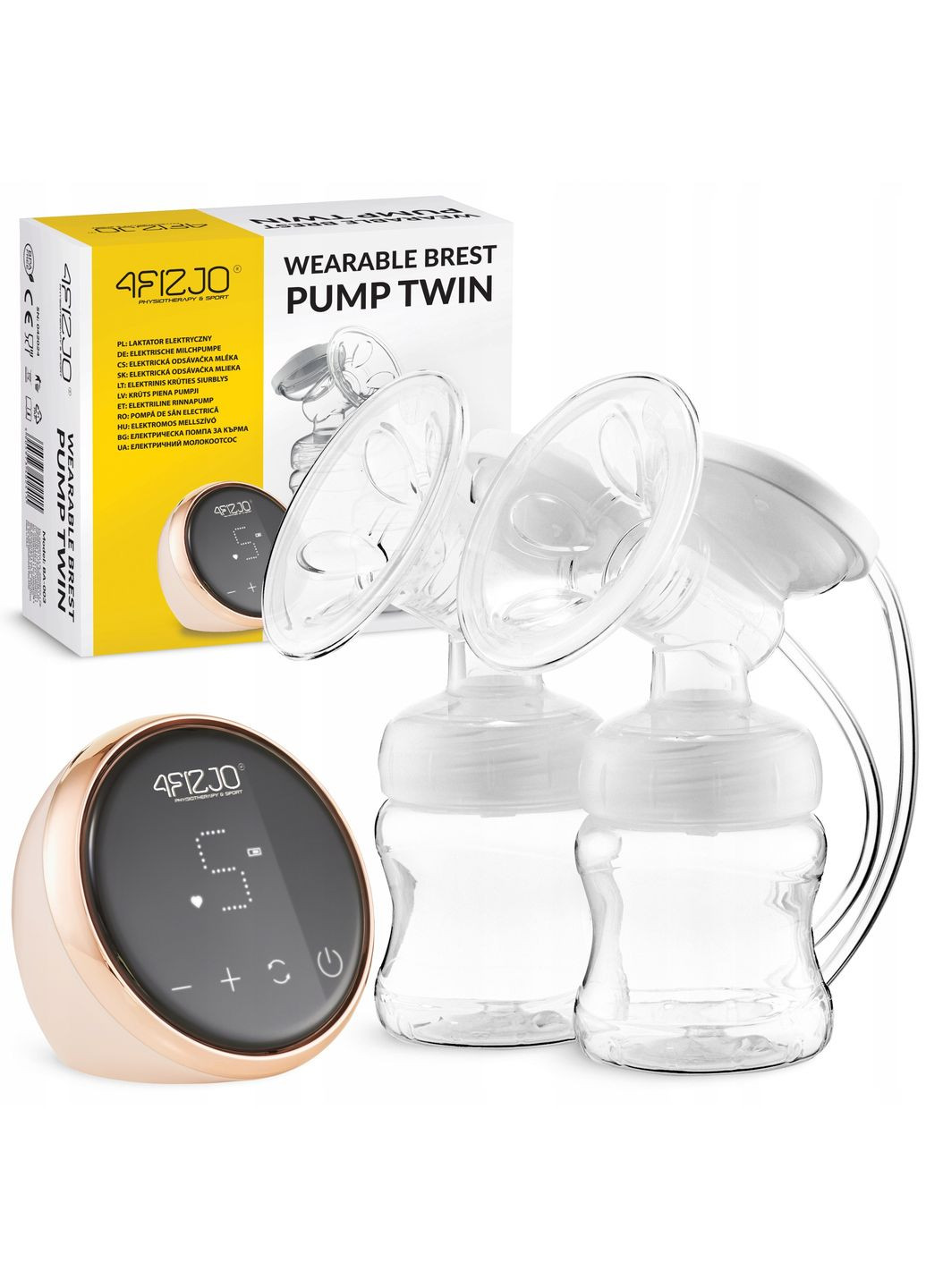 Молоковідсмоктувач електричний Twin подвійний, 150 мл x 2 Pink (P-5905973402415) 4FIZJO (357133004)