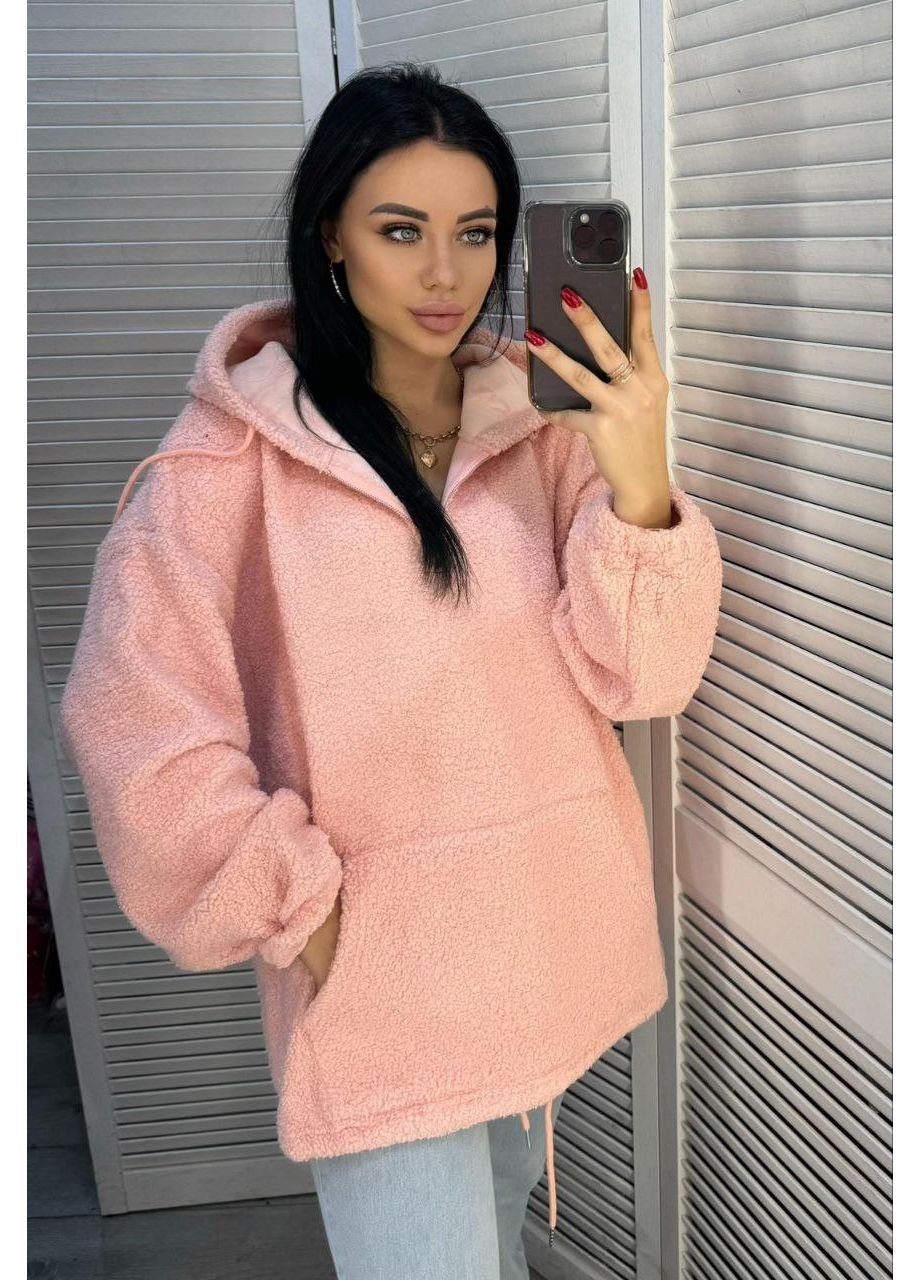 🟣 Хутряне худі oversize ЗАМІРИ В ОПИСІ DK/DL Мода без кордонів (365696637)