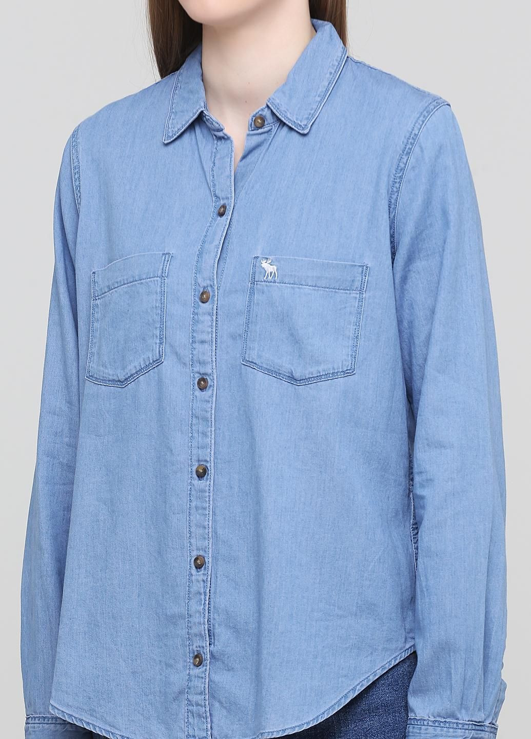 Синяя рубашка Abercrombie & Fitch