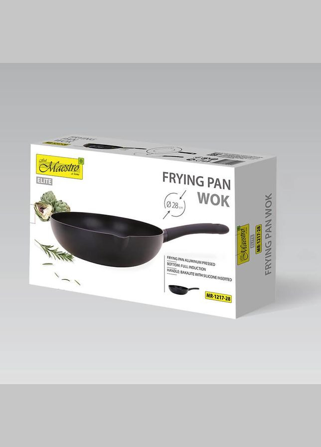 Сковорода Вок (Wok) с антипригарным покрытием 28 см (MR-1217-28) Maestro (334008789)