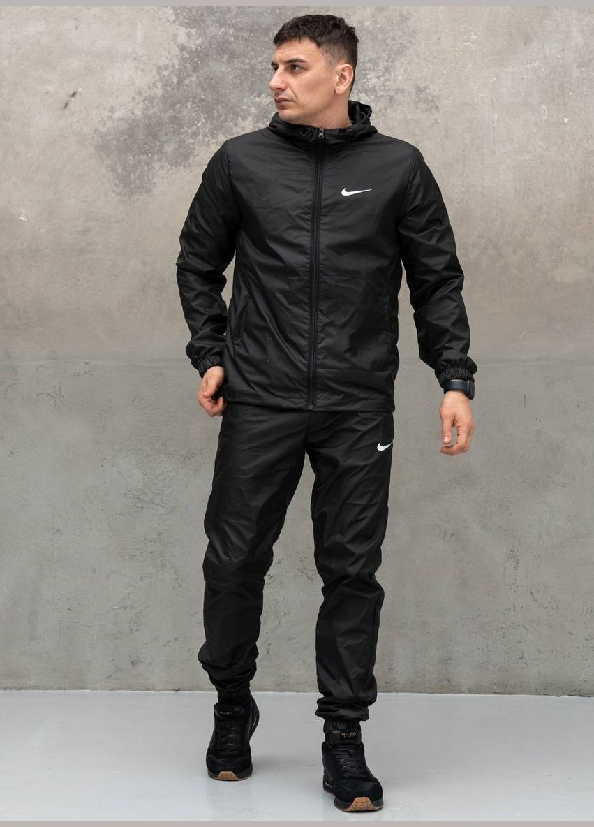 Черный демисезонный костюм водоотталкивающая европлащевка подкладка – нейлон No Brand