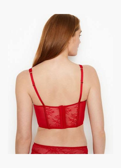 Корсет Unlined Lace-Up Corset Top 75DD Червоний Victoria's Secret (300094350)