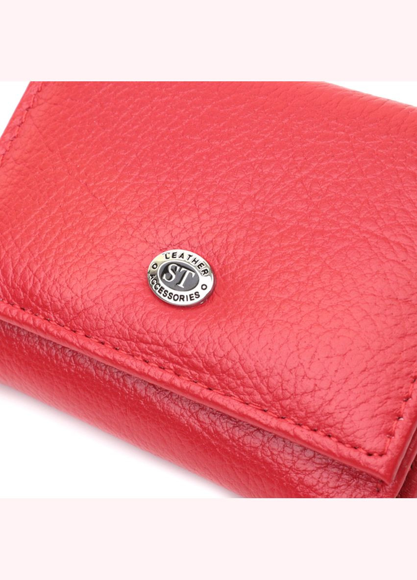 Компактне жіноче портмоне з монетницею із натуральної шкіри 22729 Червоний st leather (329148779)